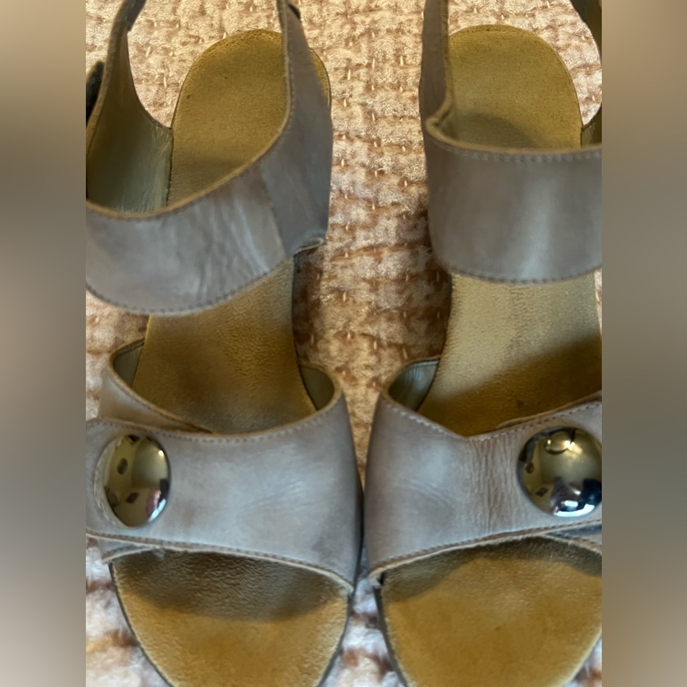Rieker Taupe Heeled Sandals Size 39 (US size 8) - Picture 2 of 4